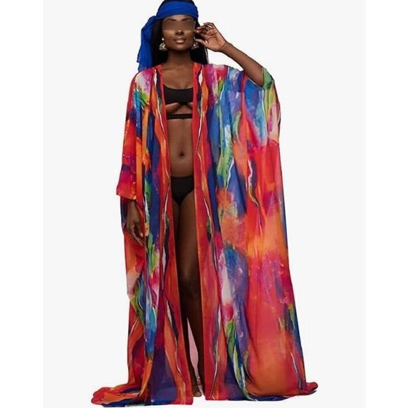 Source Unknown Other - Print Oversized Maxi Dress Beach Cover up